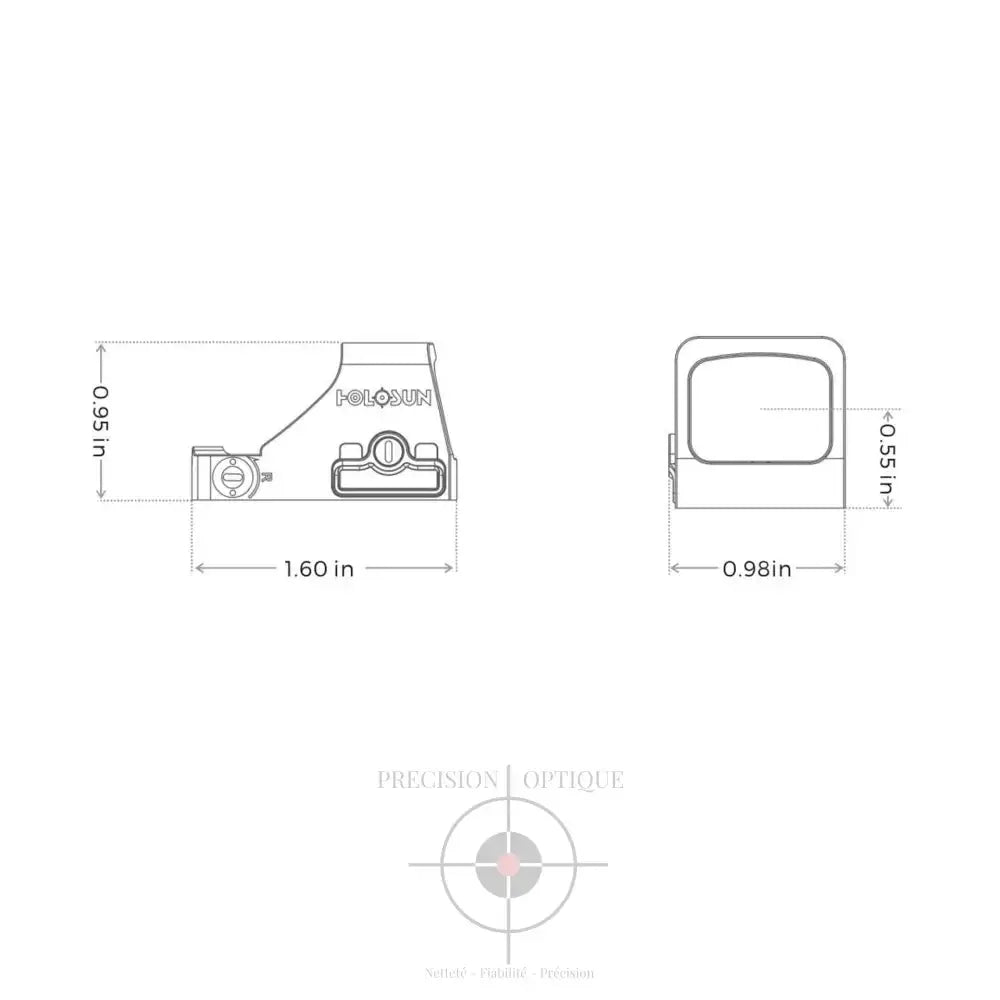 Point Rouge Holosun He407K-Gr-X2 - 6Moa Idéal Pour La Chasse